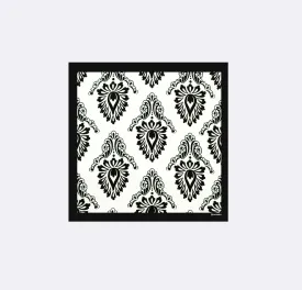 BLACK & WHITE TURKISH FLORAL - SILK POCKET SQUARES