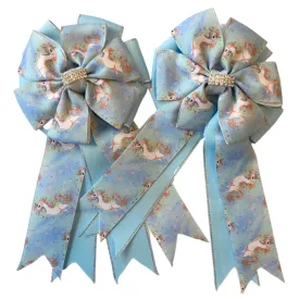 💚 Show Bows: Unicorns ~ Dancing/Light Blue