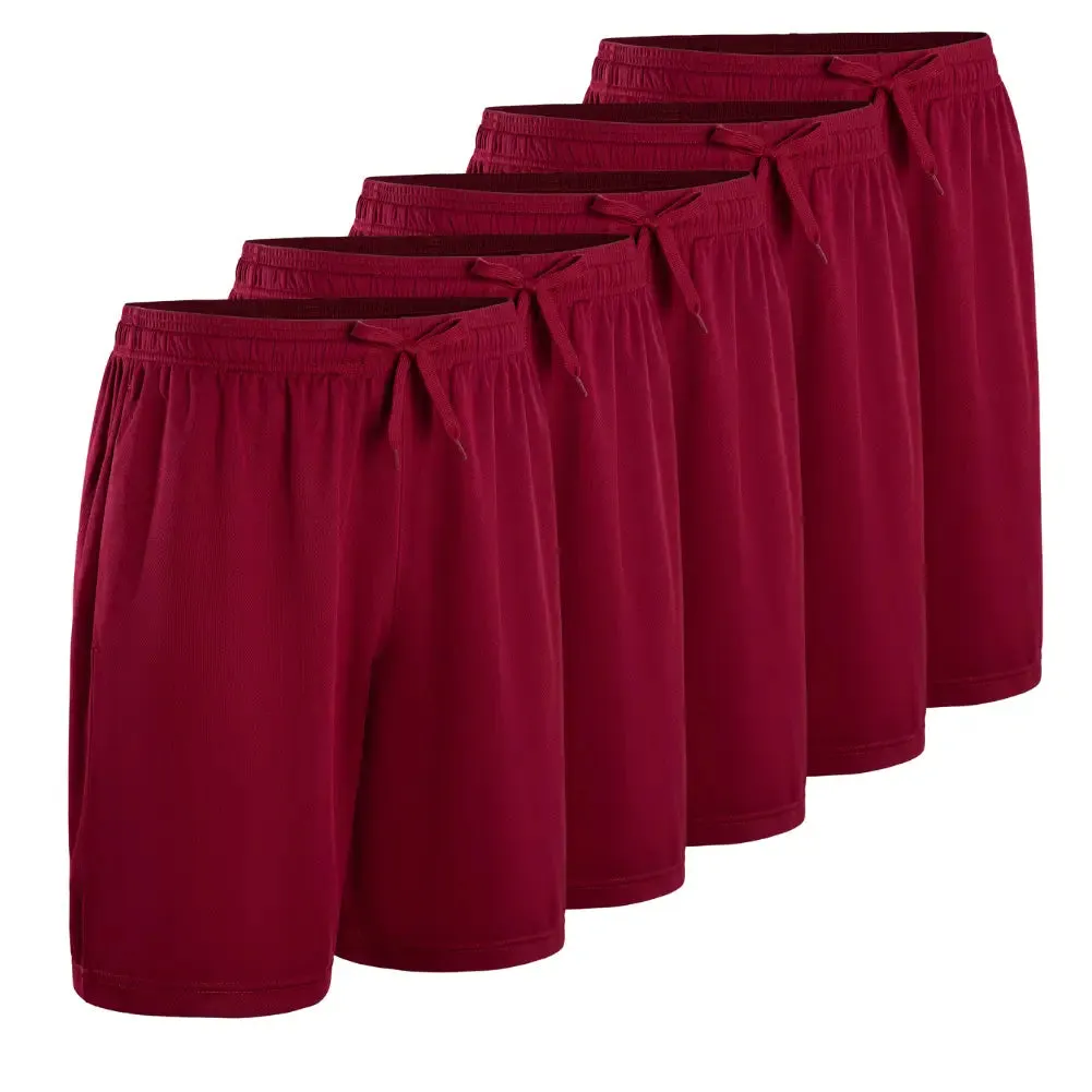 5-Pack Men's Quick-Dry Shorts(With Side Pockets)