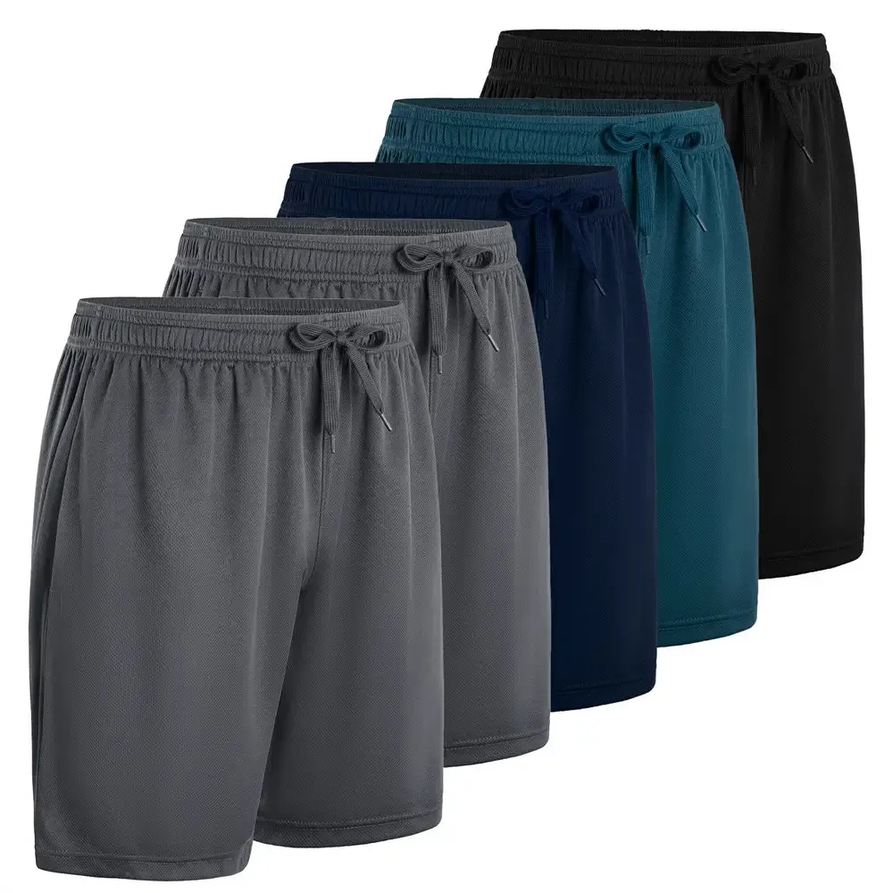 5-Pack Men's Quick-Dry Shorts(With Side Pockets)