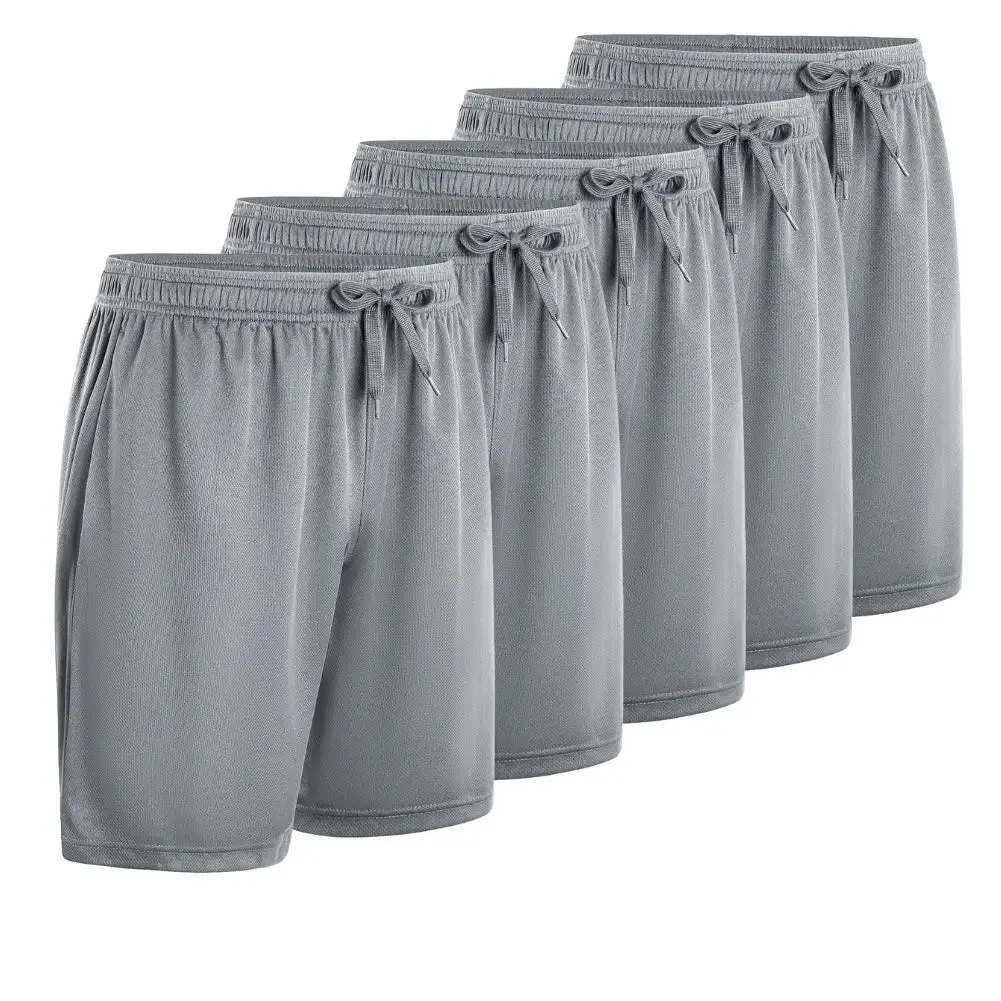 5-Pack Men's Quick-Dry Shorts(With Side Pockets)