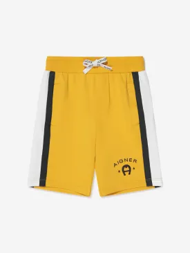 Aigner Boys Logo Bermuda Shorts in Yellow