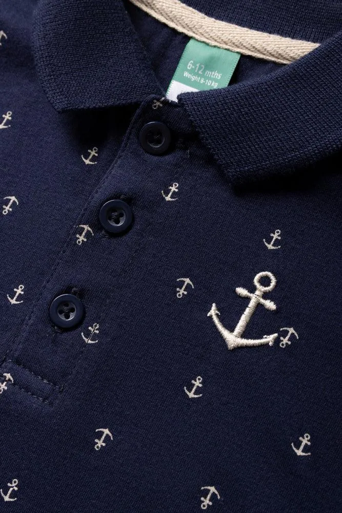 Anchor Short Sleeve Golfer Navy