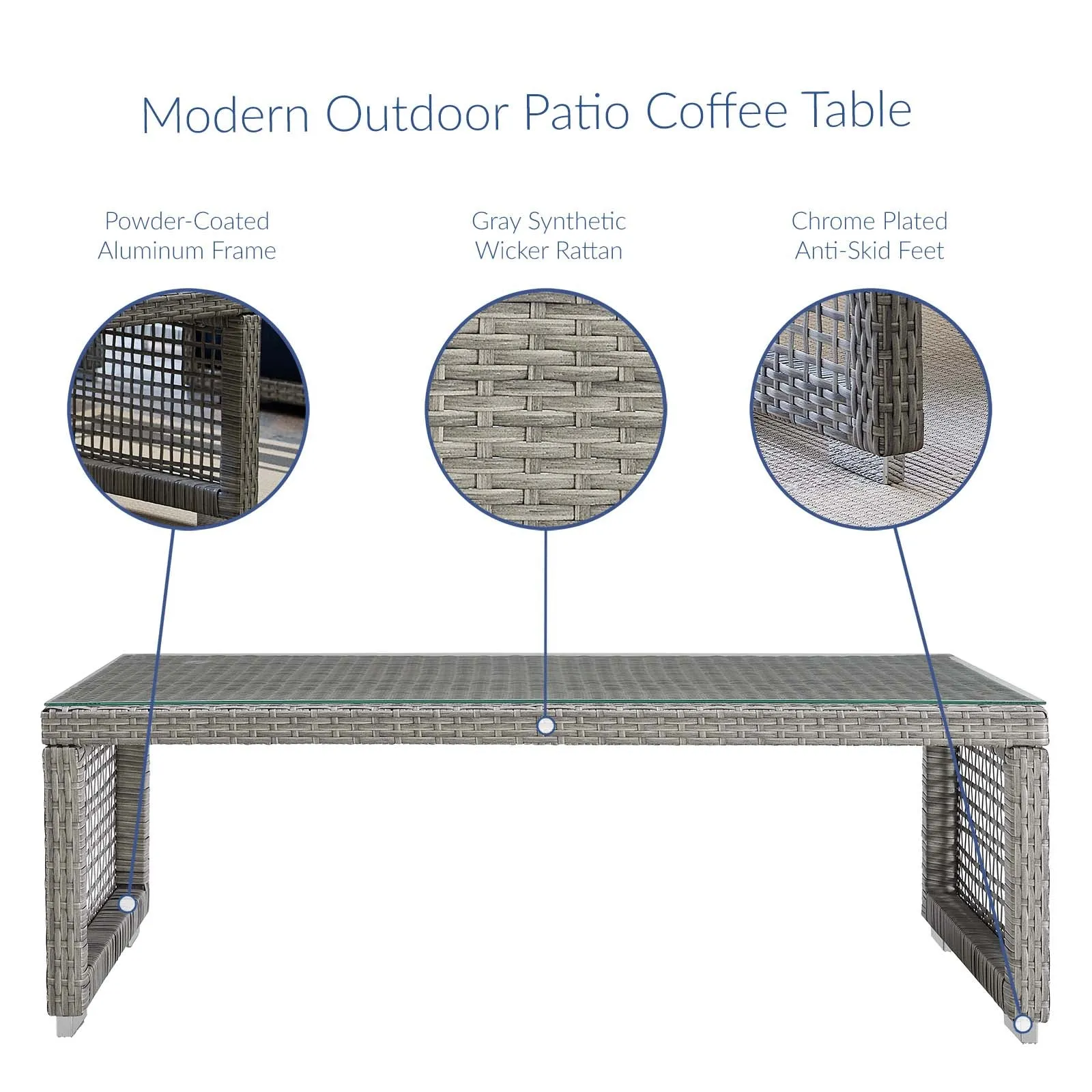 Aura Rattan Outdoor Patio Coffee Table by Modway