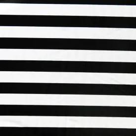 Black and White 1 inch Stripe Nylon Spandex Swimsuit Fabric