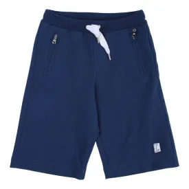 Blue Logo Cotton Shorts