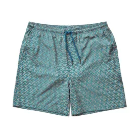 Blue Retro Diamond Swim Shorts