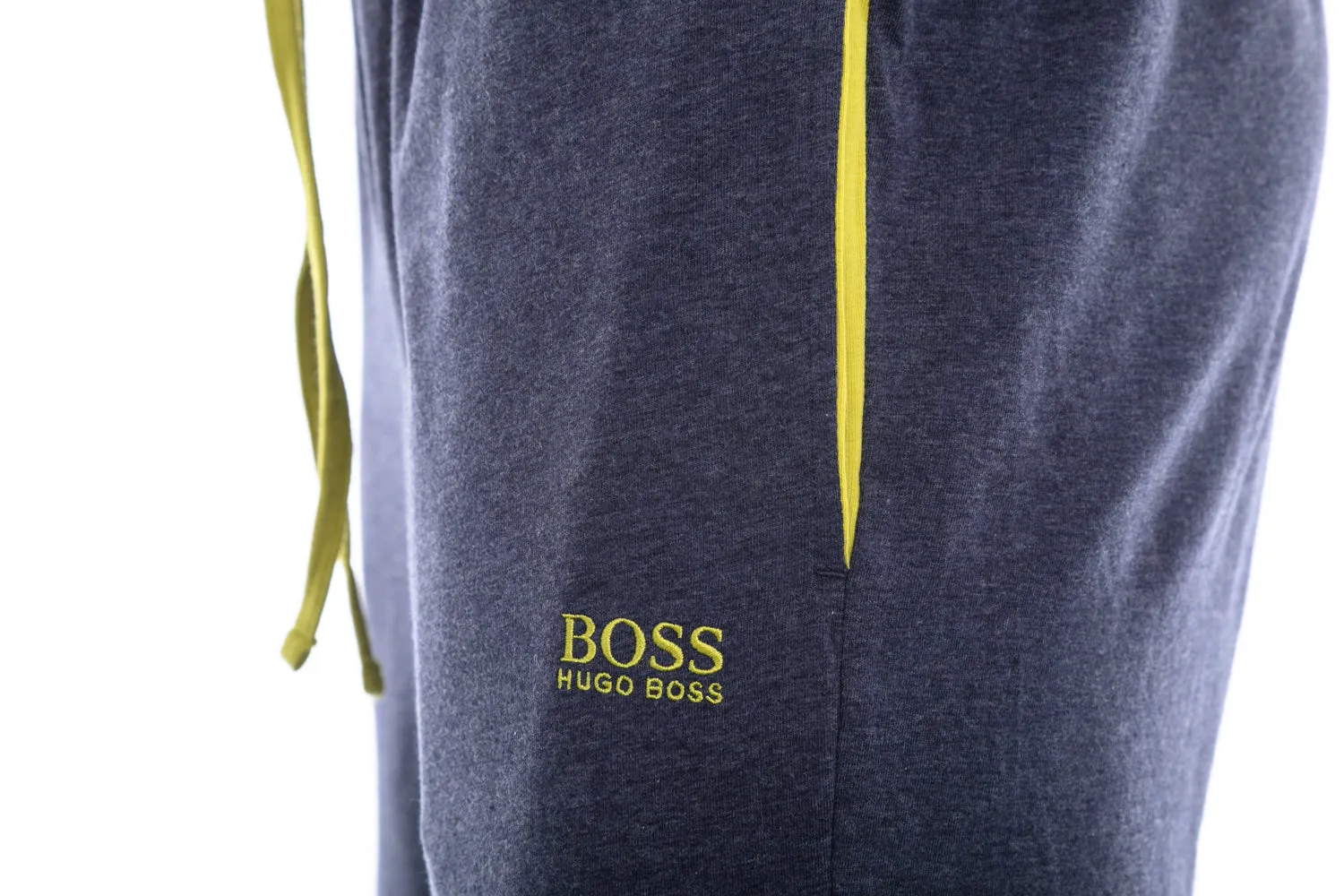 BOSS Mix & Match Sweat Short in Navy Marl & Lime Green Trim