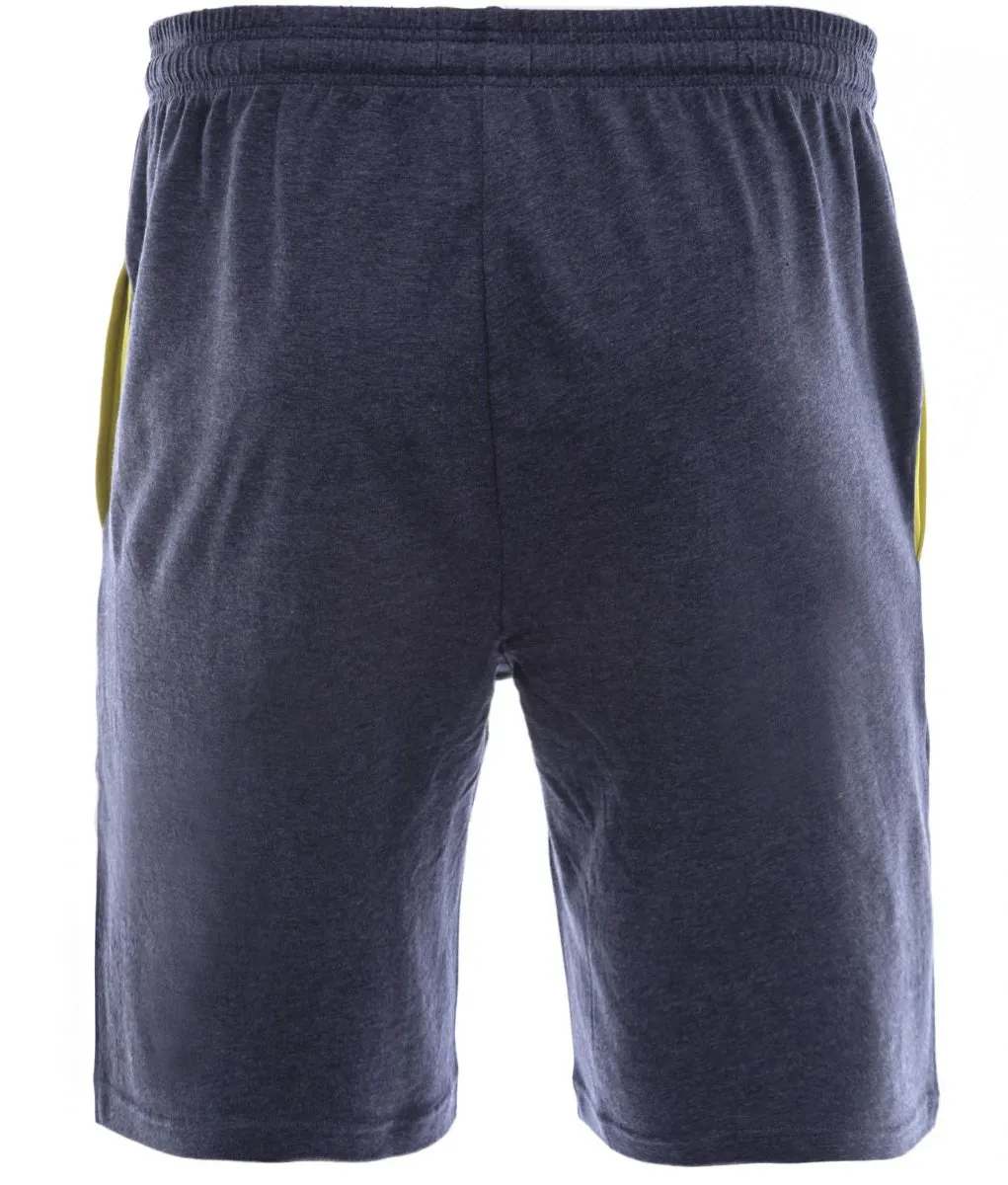 BOSS Mix & Match Sweat Short in Navy Marl & Lime Green Trim