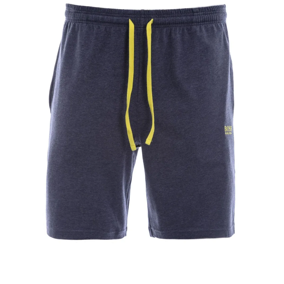 BOSS Mix & Match Sweat Short in Navy Marl & Lime Green Trim