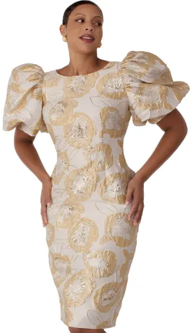 Chancele Church Dress 9731C-Gold/Silver