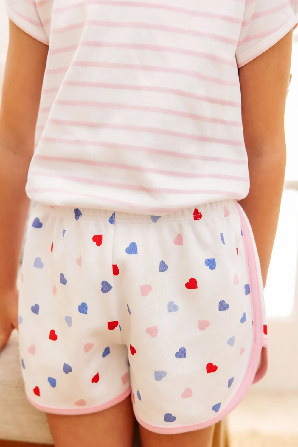 Cheryl Shorts - Happy Hearts with Pier Party Pink