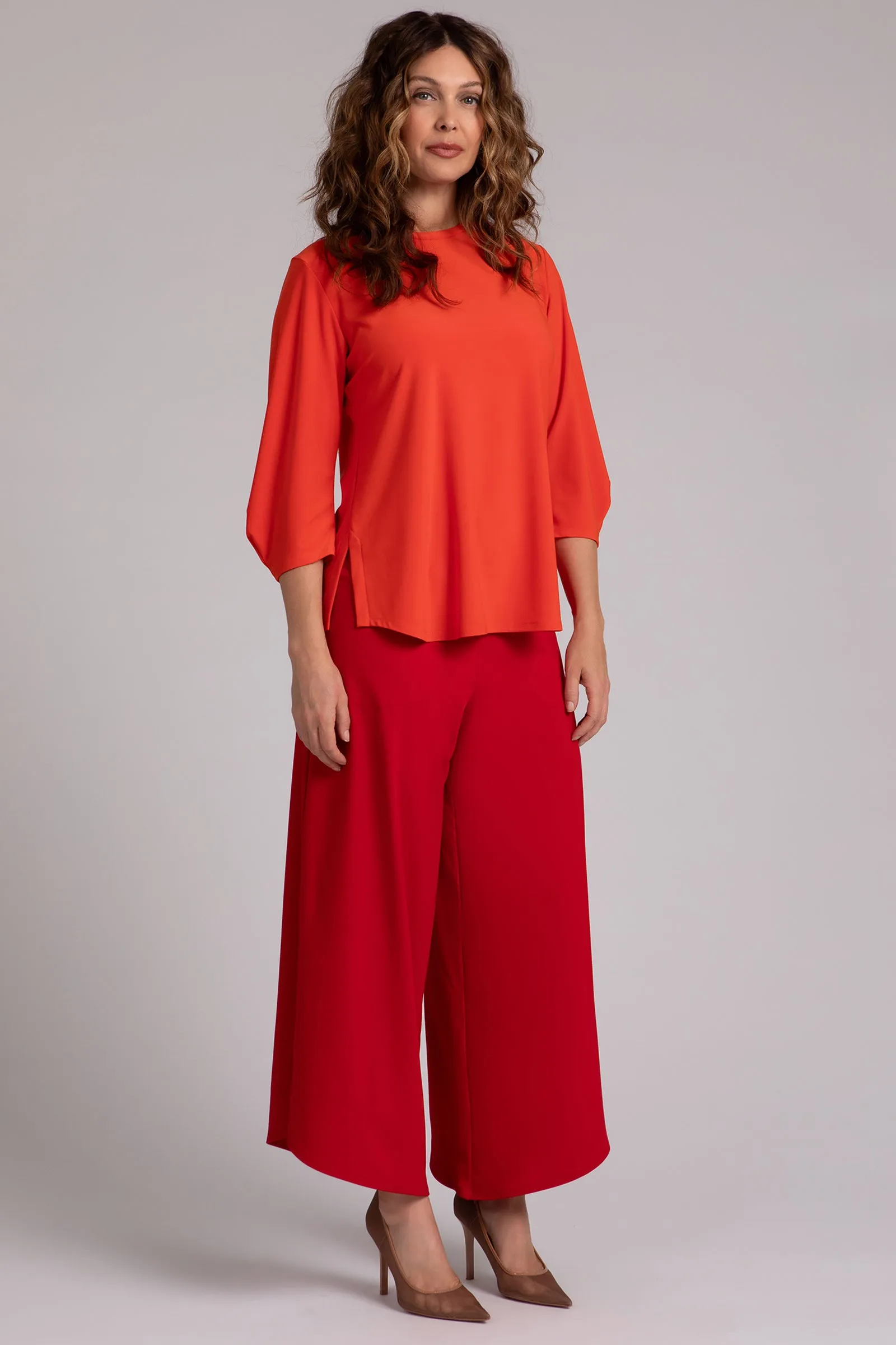 Classic Fit Lantern Top | Orange