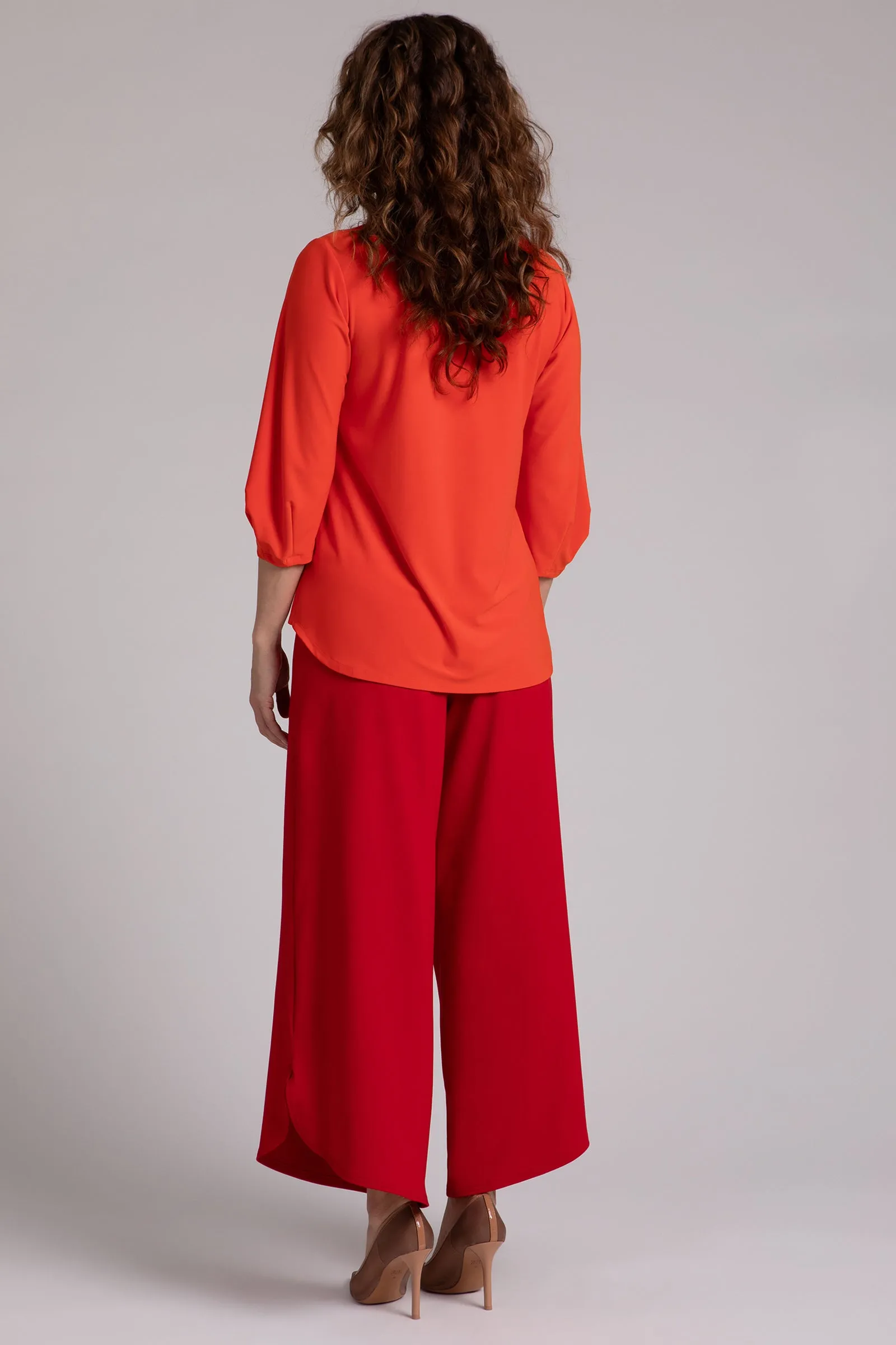 Classic Fit Lantern Top | Orange