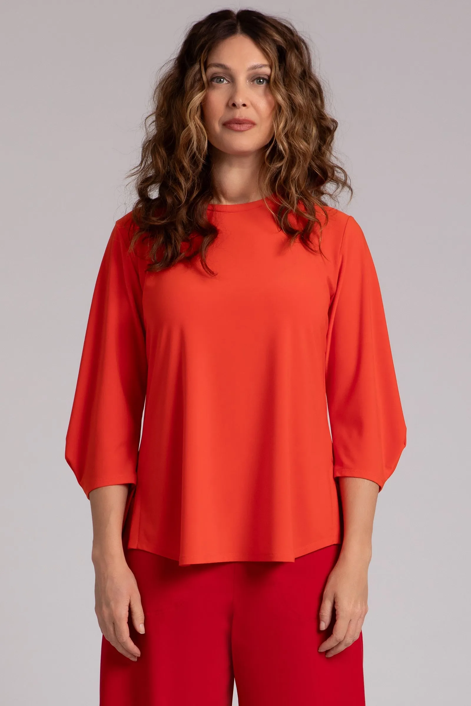 Classic Fit Lantern Top | Orange