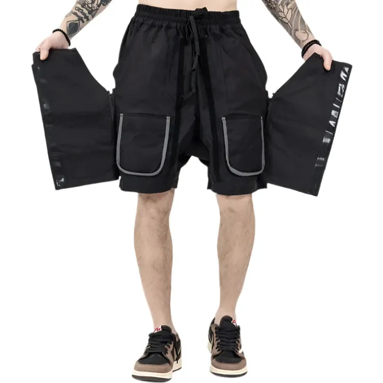 Drawstring Multi-Pocket Cargo Shorts