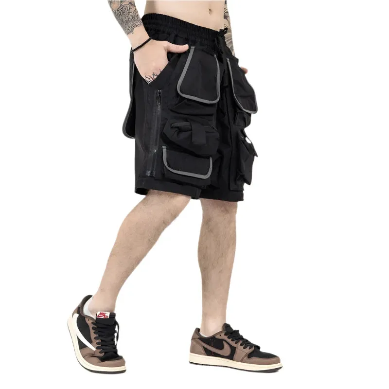 Drawstring Multi-Pocket Cargo Shorts