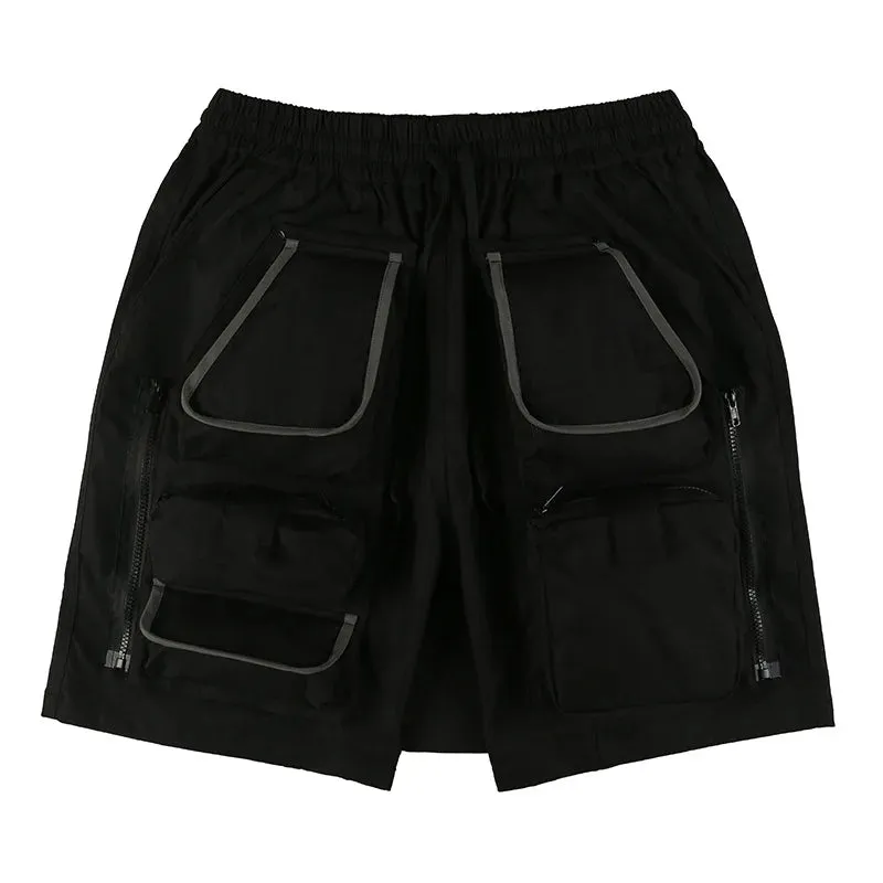 Drawstring Multi-Pocket Cargo Shorts