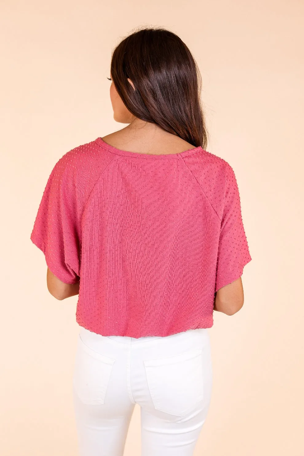 Elegant Bliss Swiss Dot Top, Dusty Rose