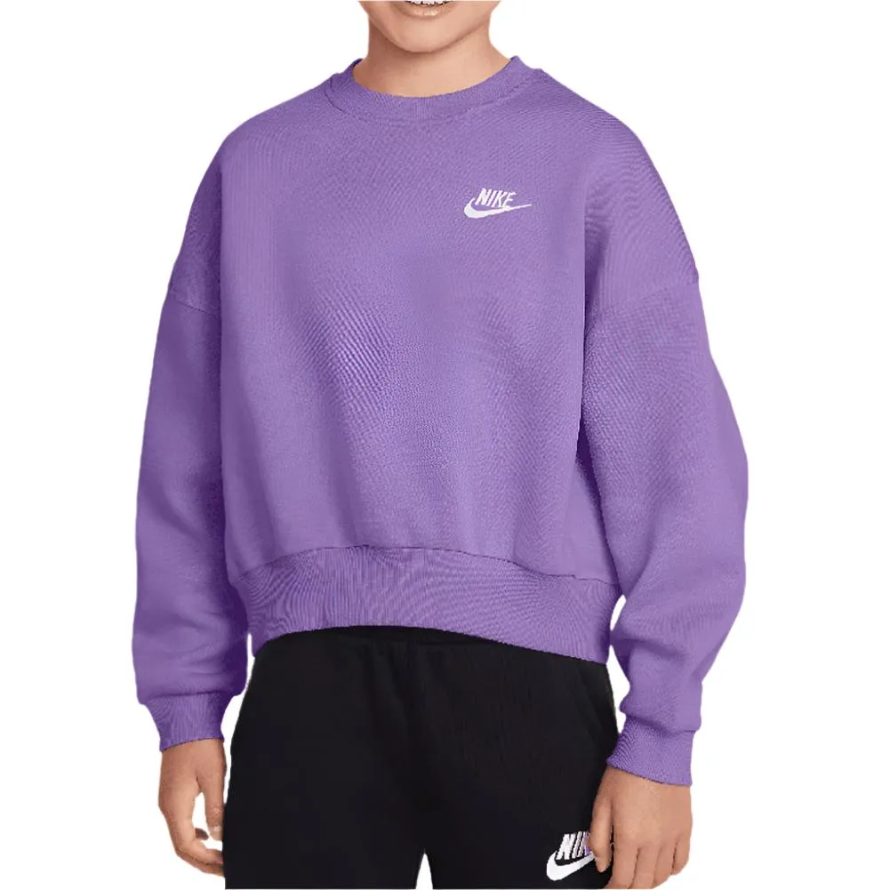 Girl`s Sportswear Club Fleece Crew Neck Sweatshirt