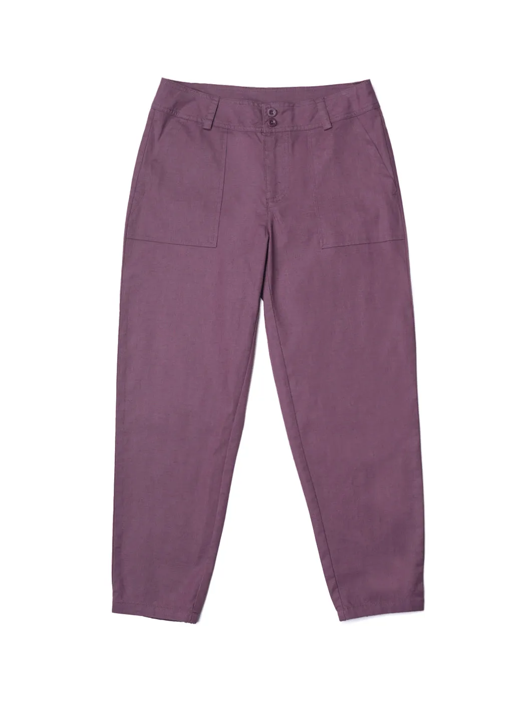 Hemp & Polyester Women's Woven Trousers