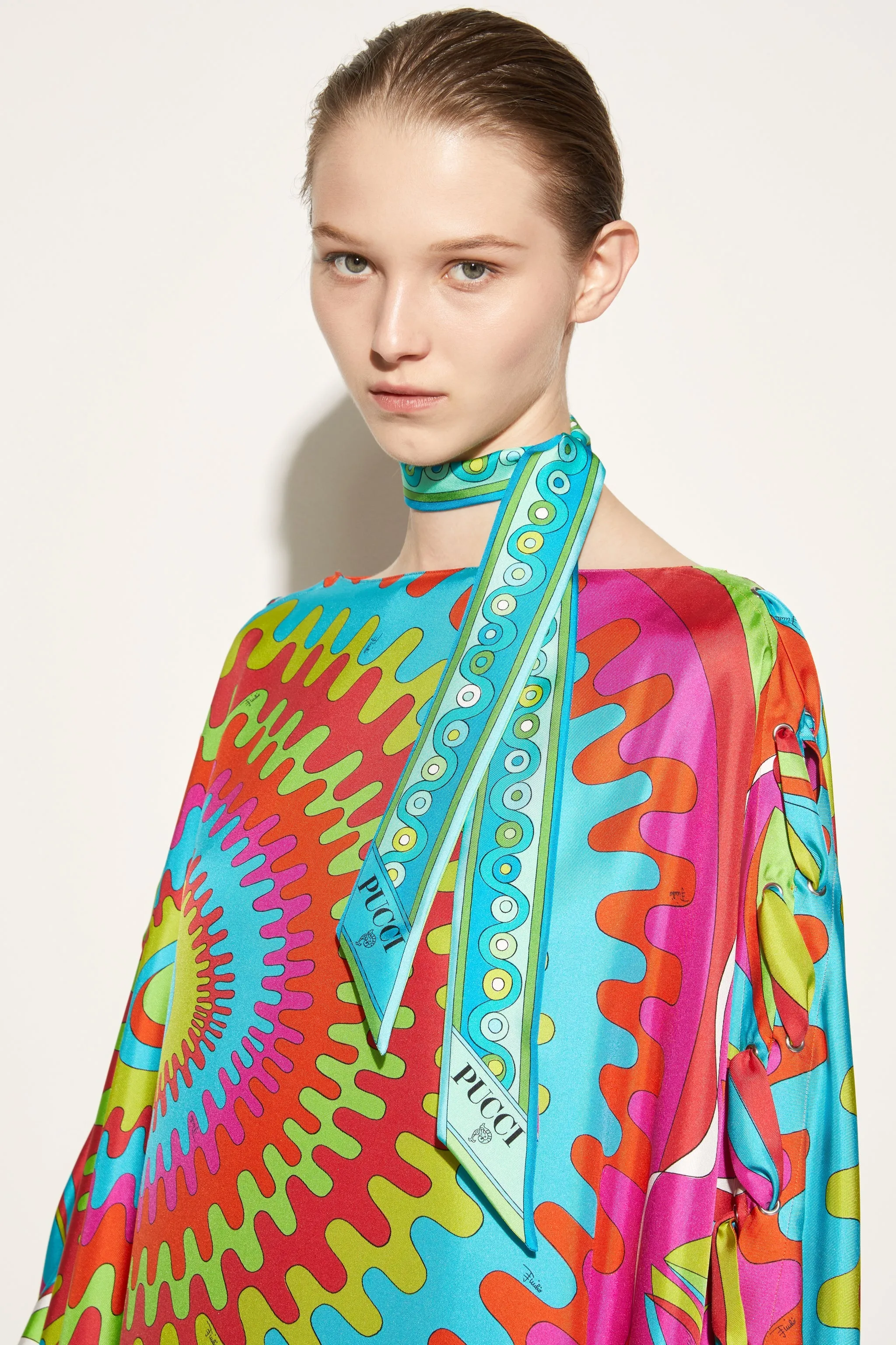 Iride-Print Silk Twill Scarf