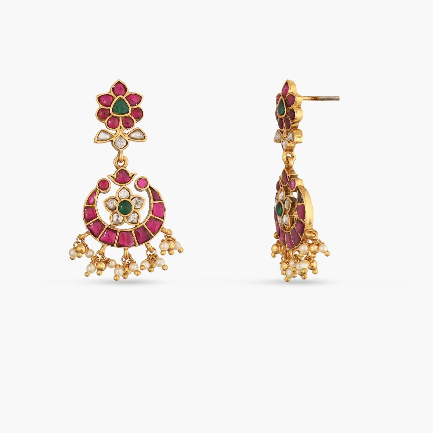 Jaya Polki Jhumki Silver Earrings