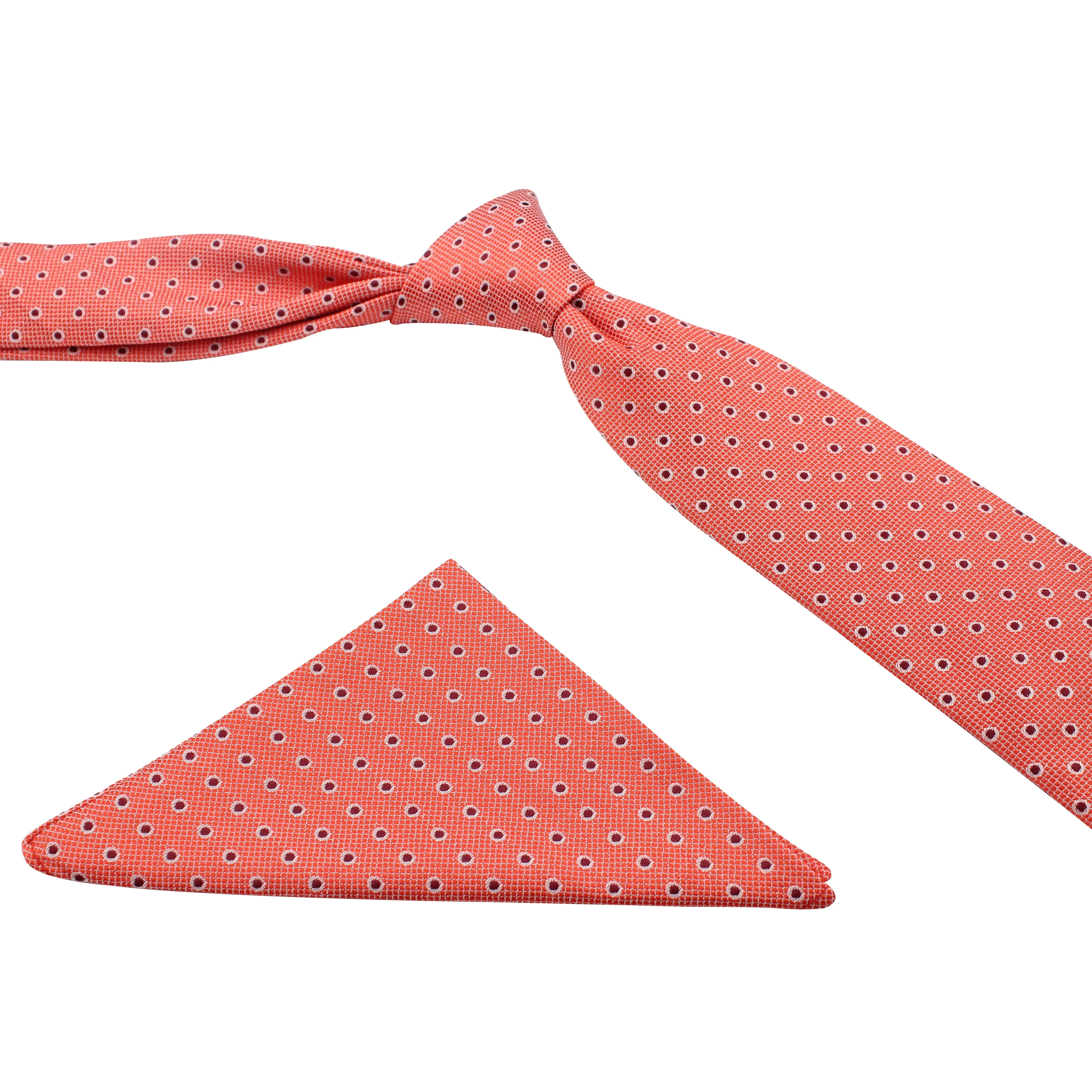 Kovove The Enchanting Polka Dot Red Necktie and Pocket Square Gift Box