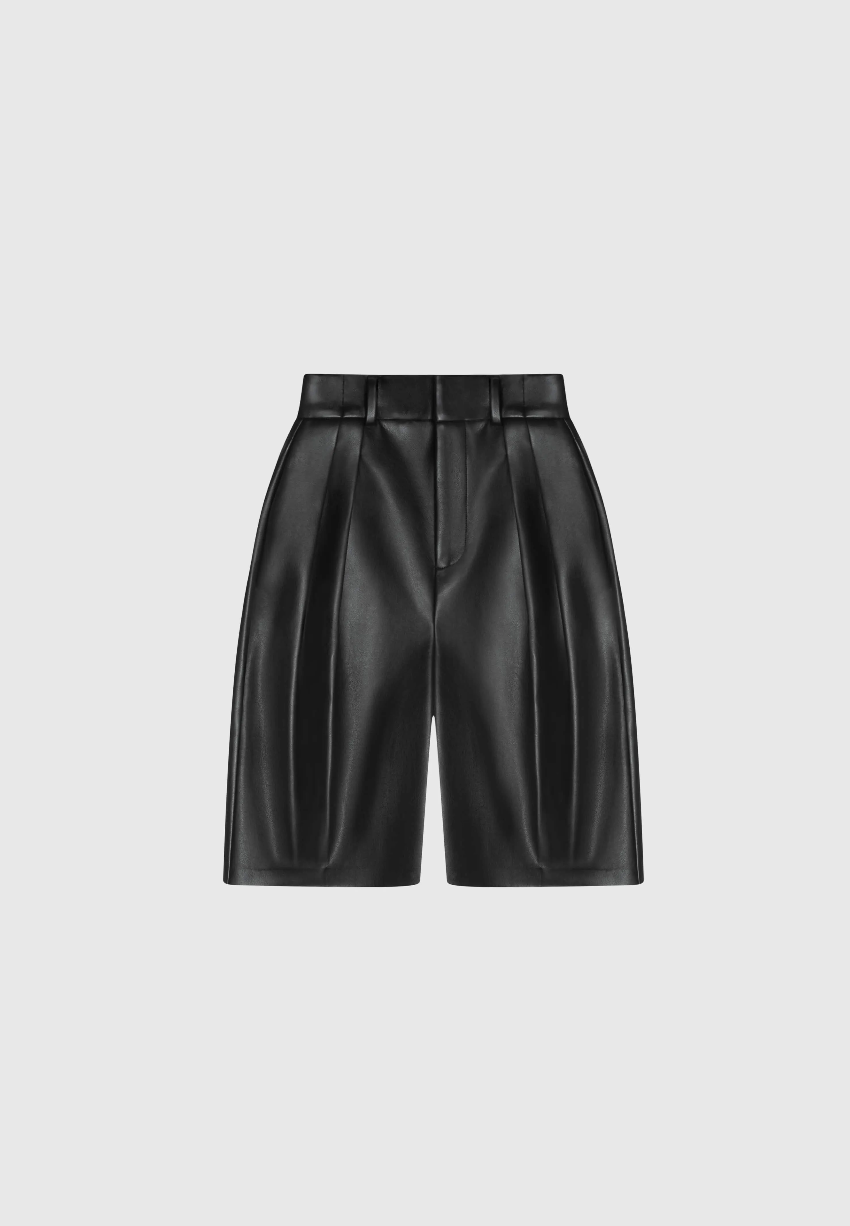 Leather Tailored City Shorts - Black