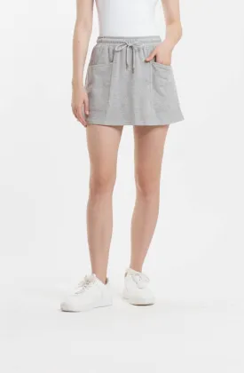 Light Grey Jersey Cargo Skirt