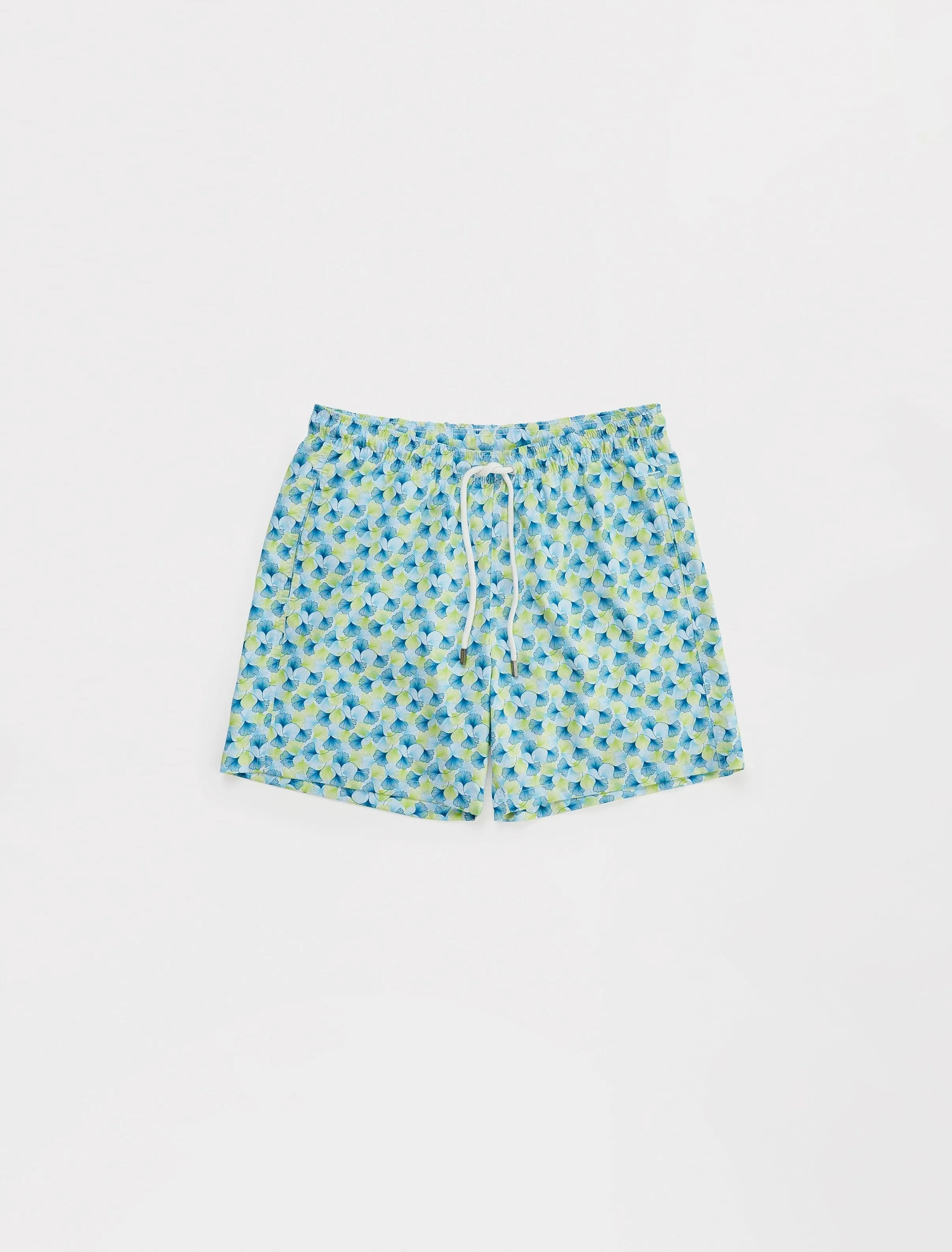 Lime Leaf Print Swim Shorts