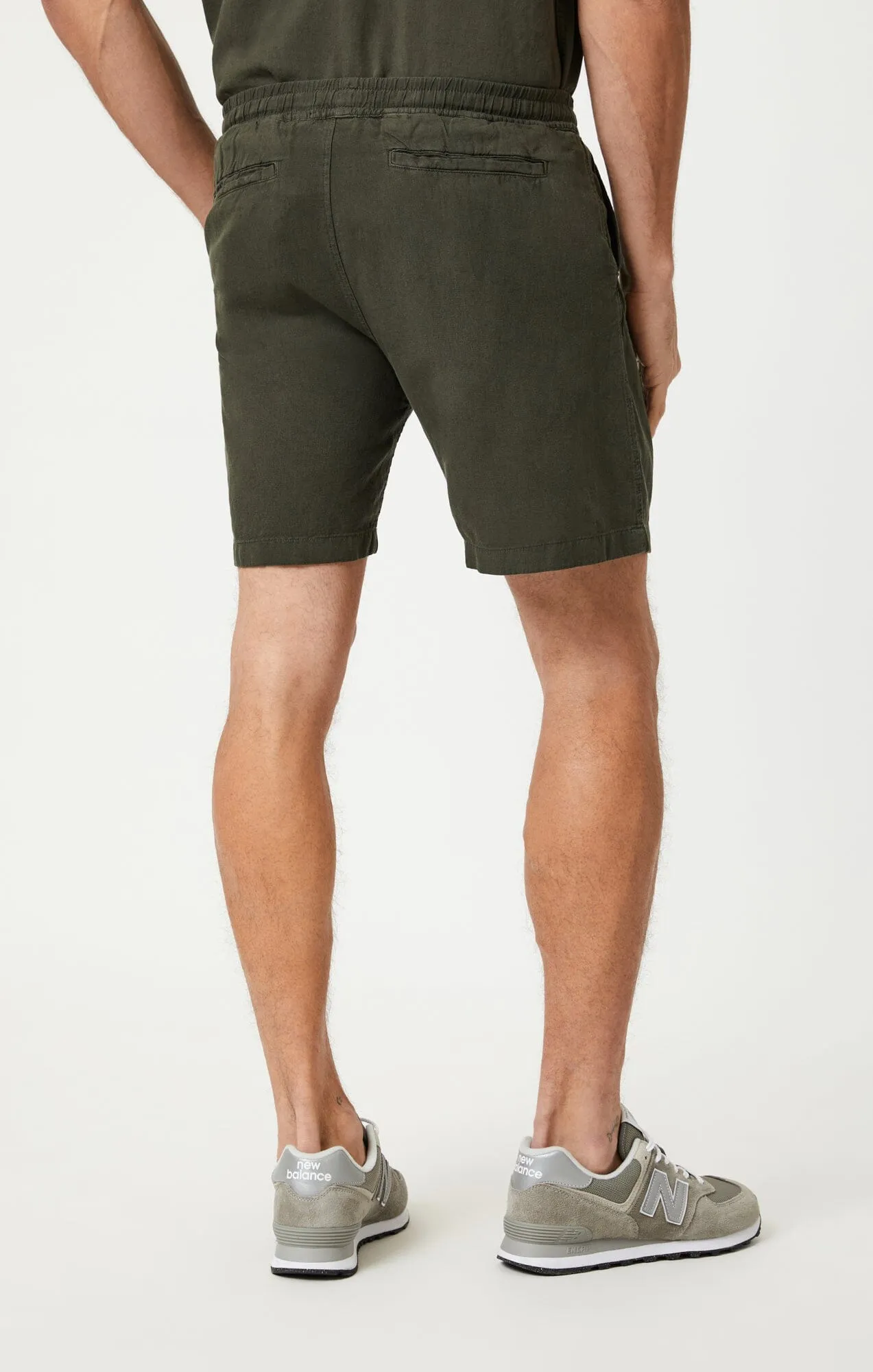 LINEN SHORTS IN ASPHALT