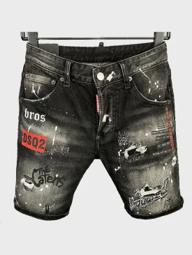 Men Distressed Stretch Denim Shorts