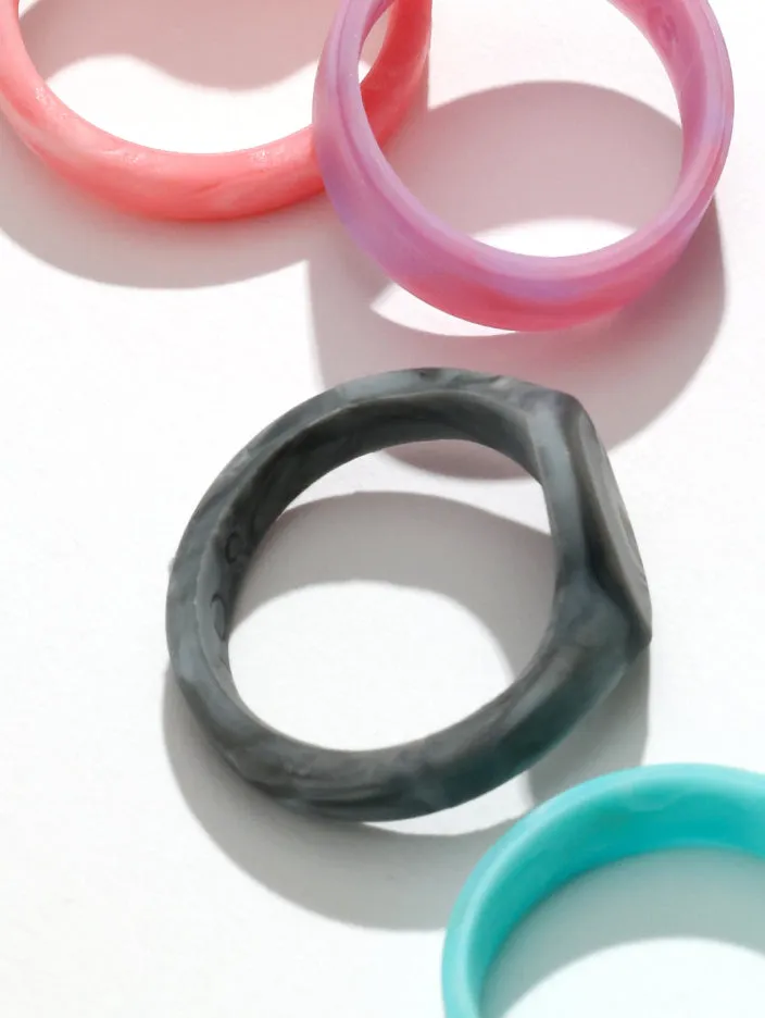 Men's Natural Stone Signet Silicone Ring