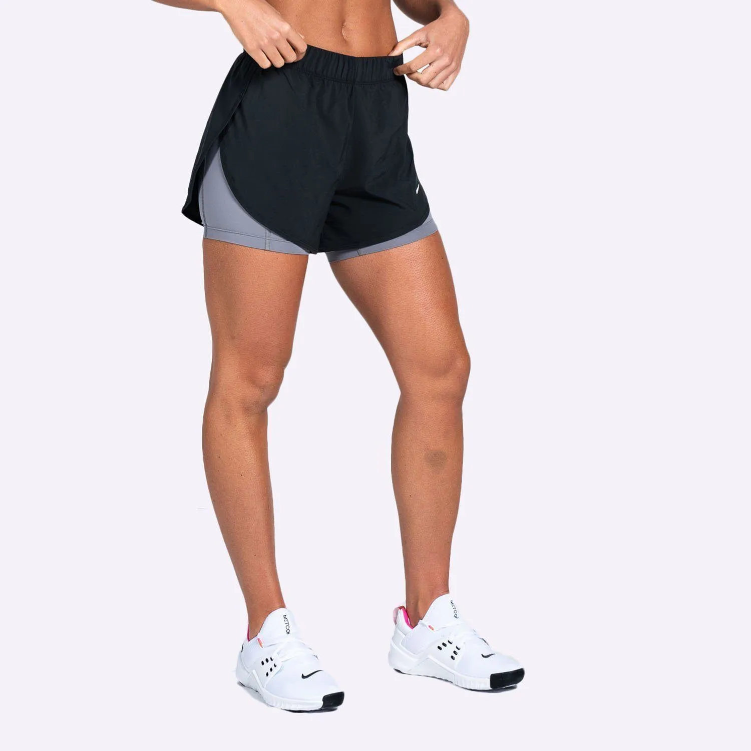 Nike - Flex Women's 2-in-1 Training Shorts - Black/Gunsmoke/White