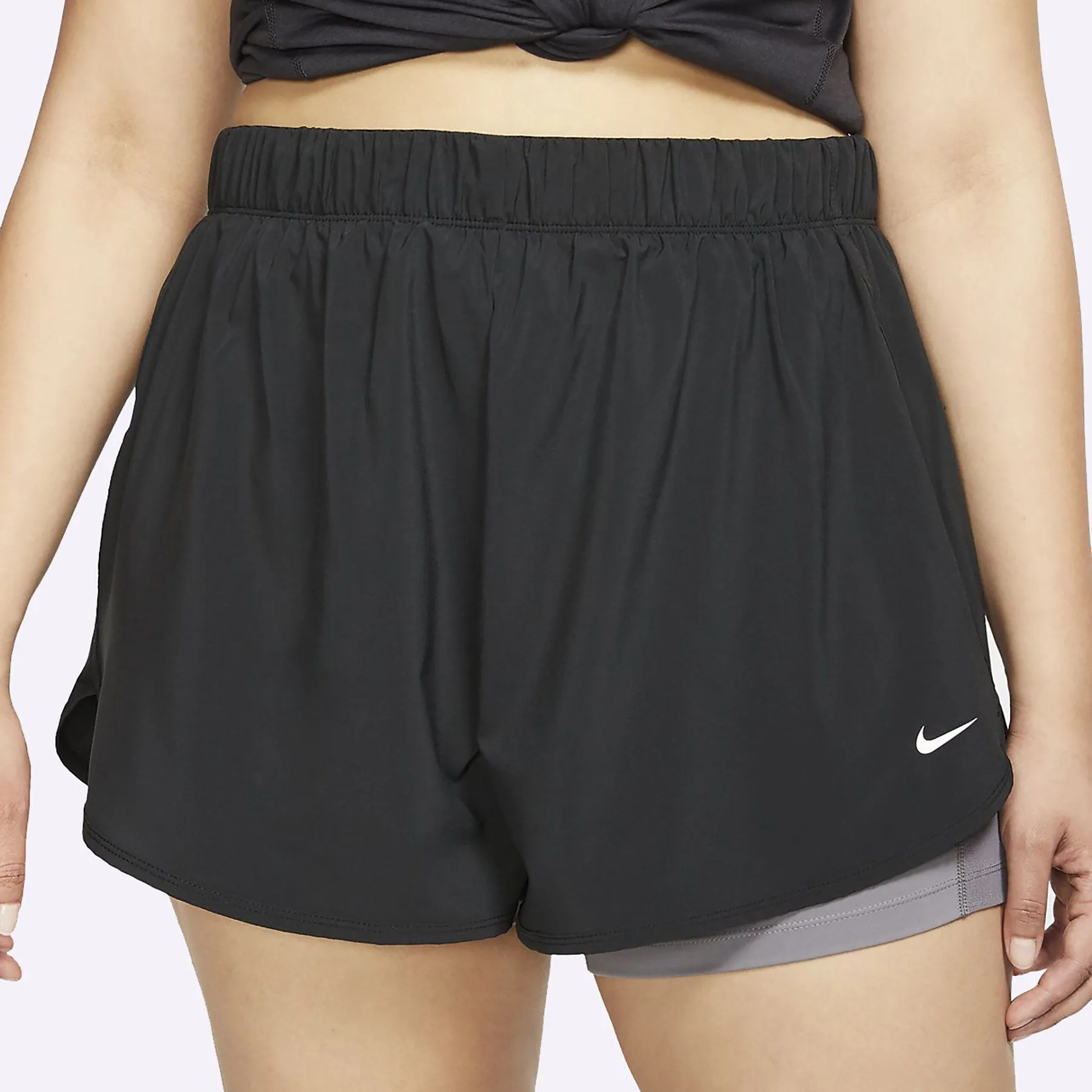 Nike - Flex Women's 2-in-1 Training Shorts - Black/Gunsmoke/White