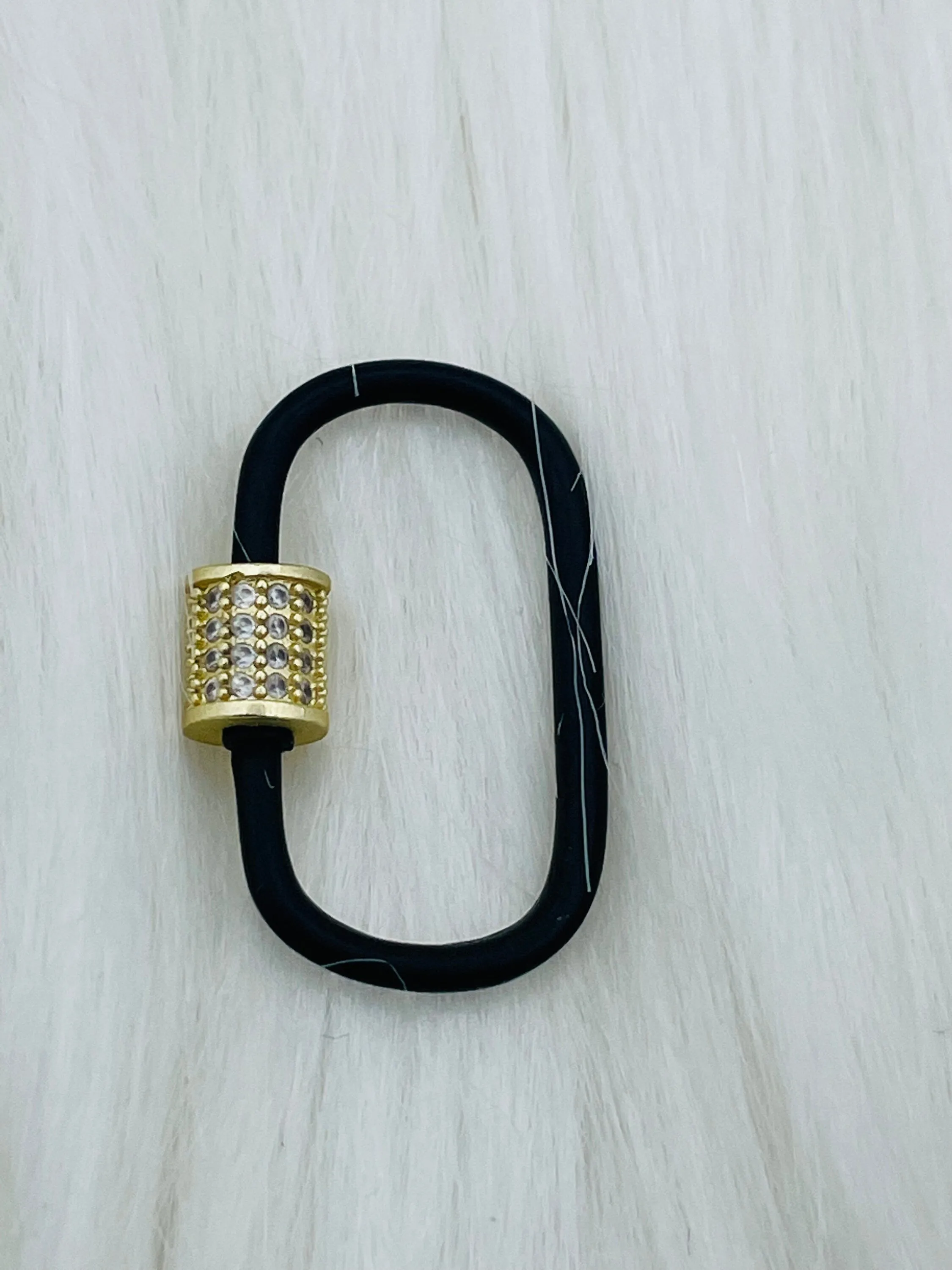 Oval Carabiner lock clasp. Mixed Metals, Brass Carabiner Screw Clasp, Carabiner Screw Pendant, Screw Connector Lock. Matte Gun, Matte Gold