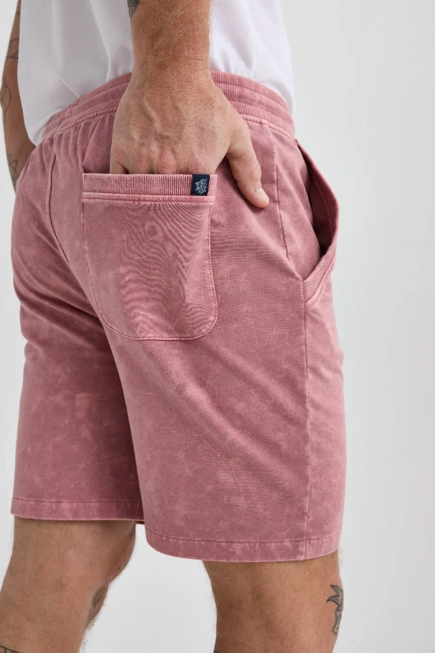 Pink Acid-Washed Shorts