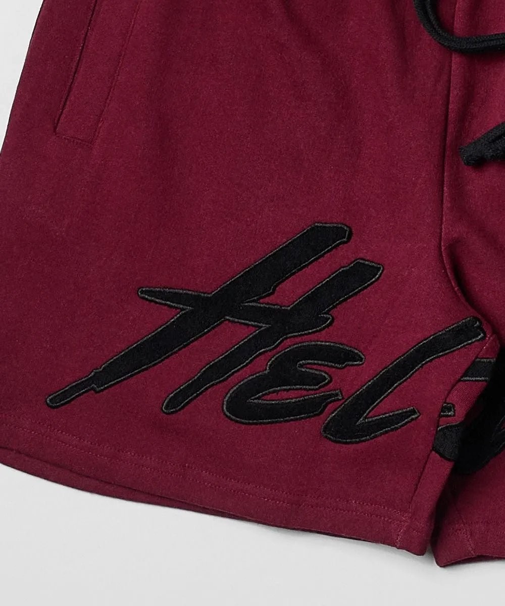 Plus Size Hellcat Fleece Shorts - Burgundy