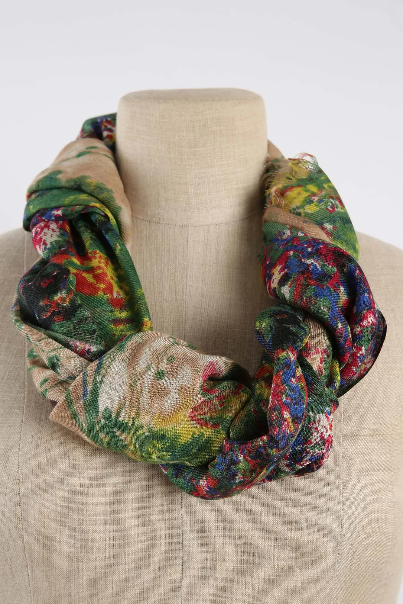 premium floral printed cashmere scarf