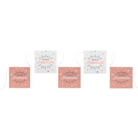 "Joyeux Anniversaire" Birthday Paper Banner, White and Rose Gold, 196 Inches, 1 Count