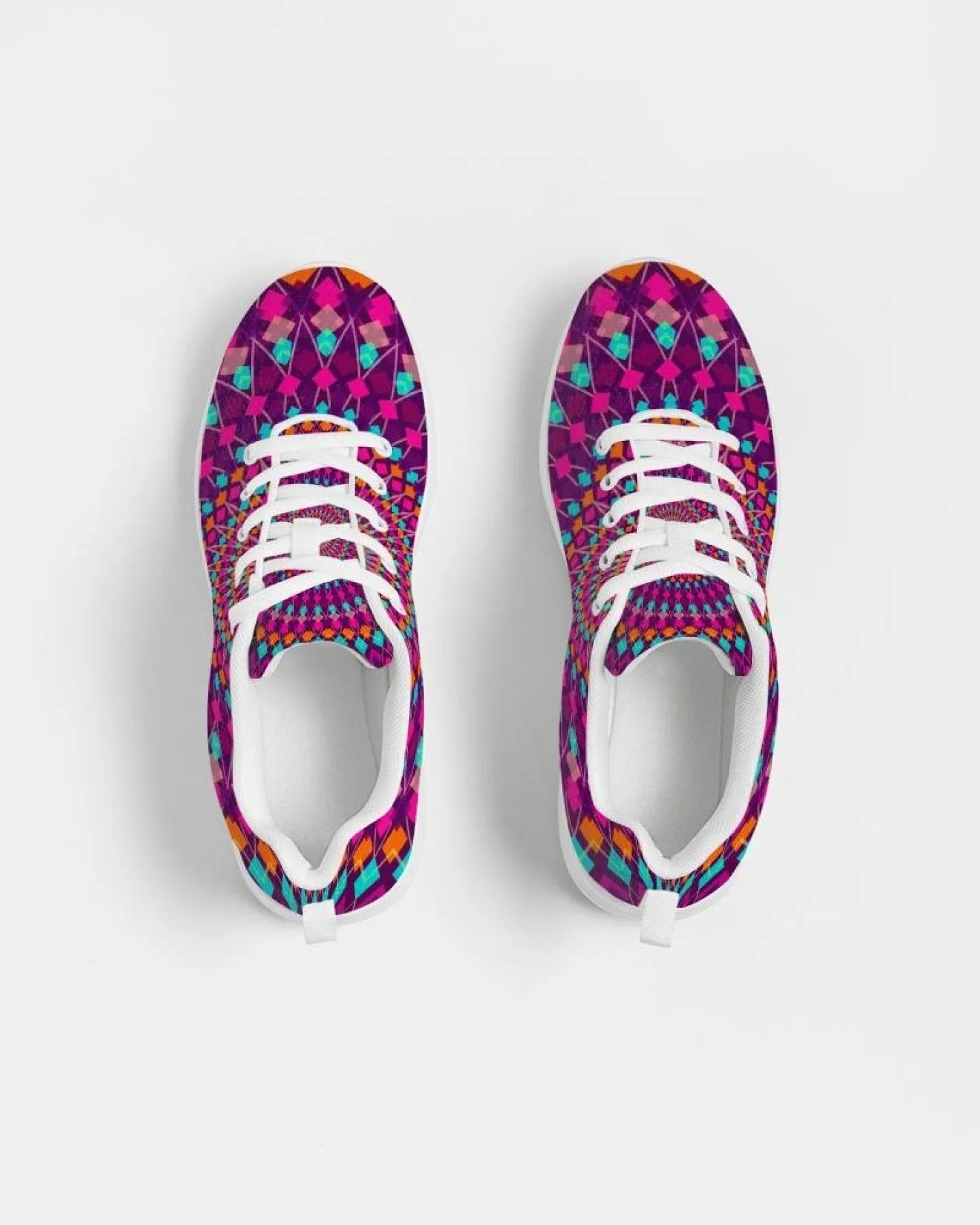 Uniquely You Womens Sneakers - Purple Kaleidoscope Style Canvas Sports