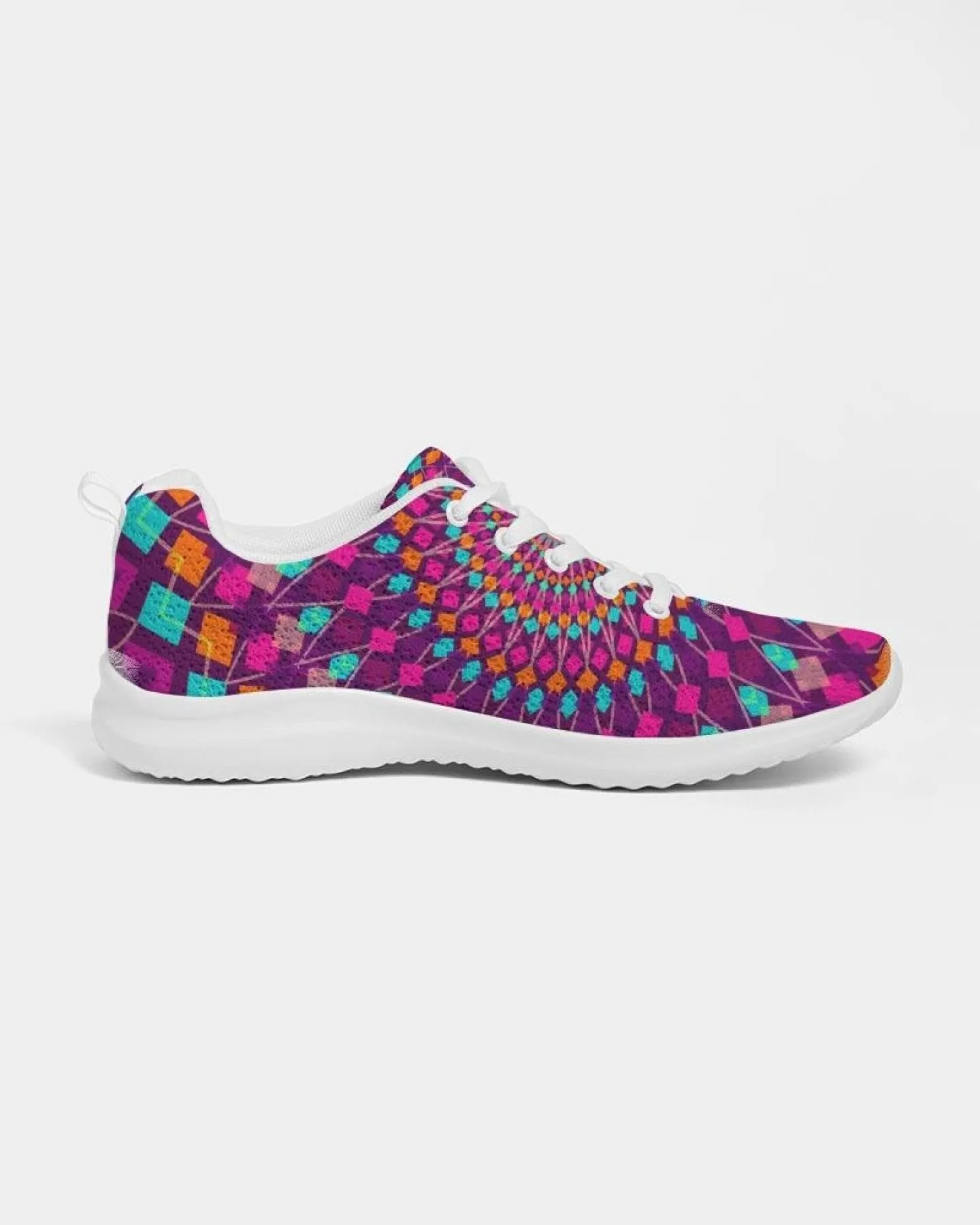 Uniquely You Womens Sneakers - Purple Kaleidoscope Style Canvas Sports