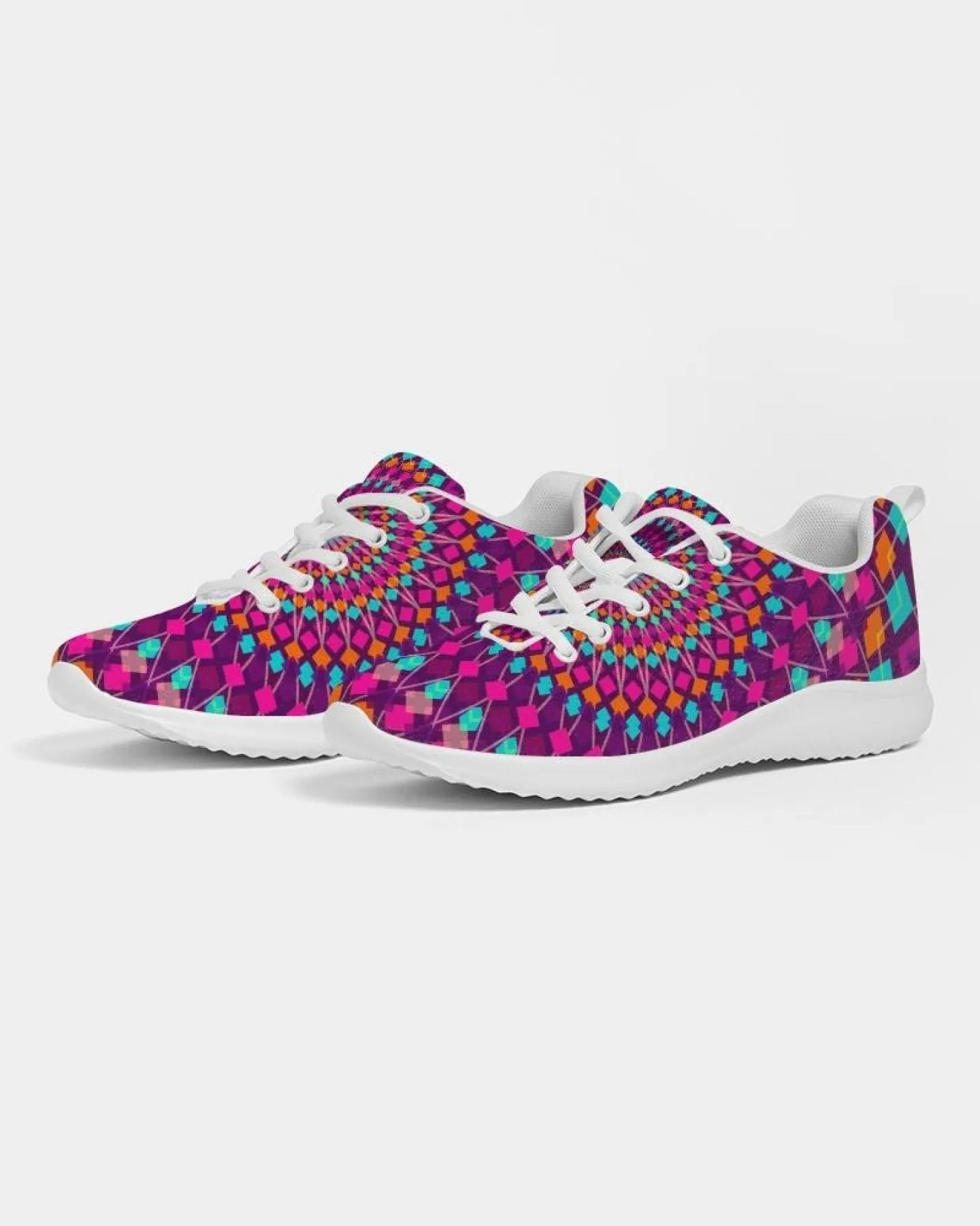 Uniquely You Womens Sneakers - Purple Kaleidoscope Style Canvas Sports