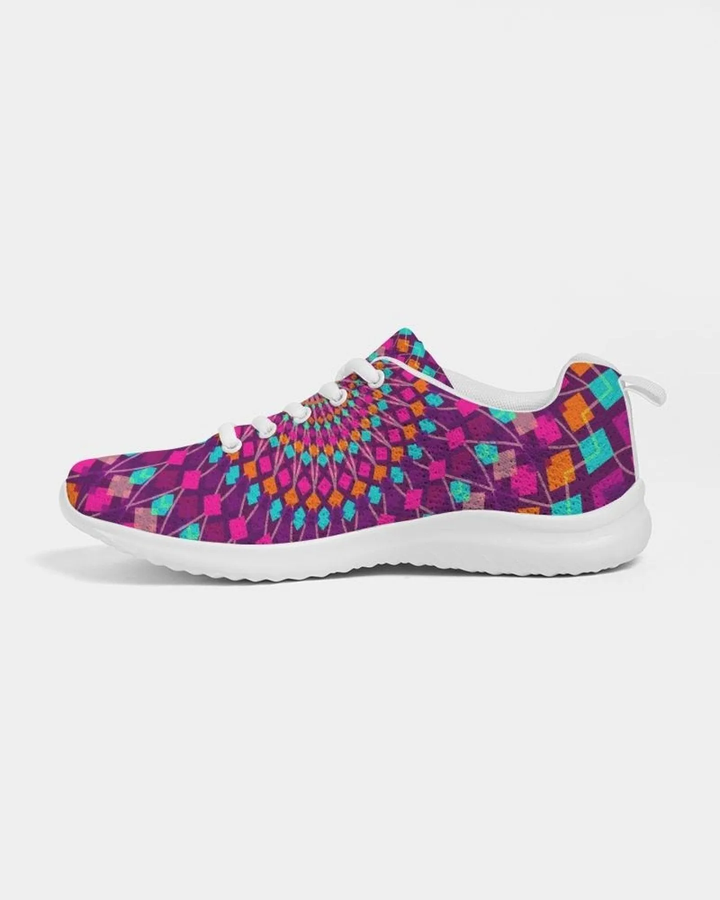 Uniquely You Womens Sneakers - Purple Kaleidoscope Style Canvas Sports