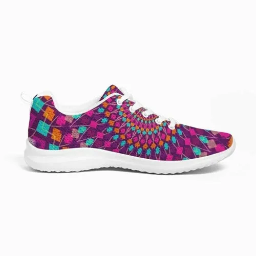 Uniquely You Womens Sneakers - Purple Kaleidoscope Style Canvas Sports