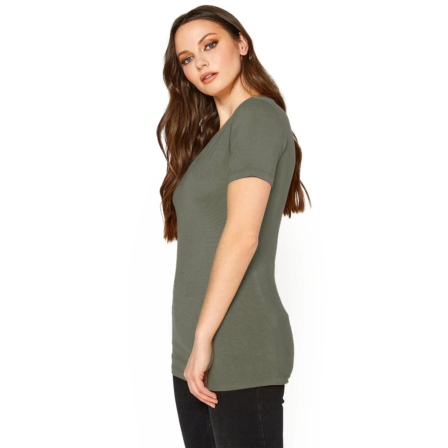 V-neck Short Sleeve Basic Tee