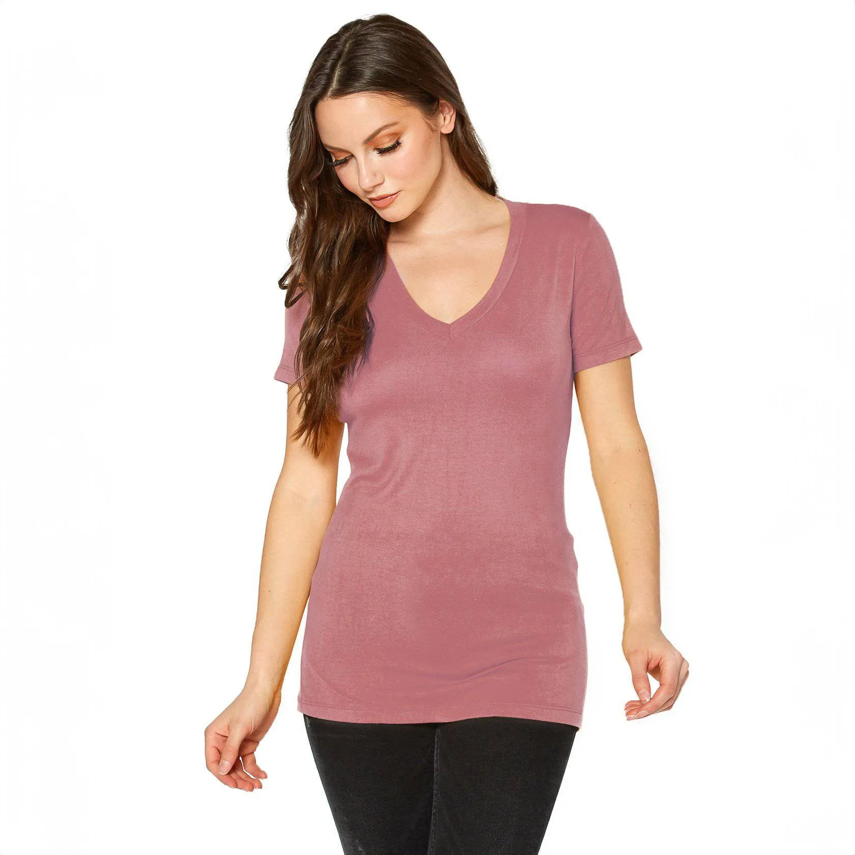 V-neck Short Sleeve Basic Tee