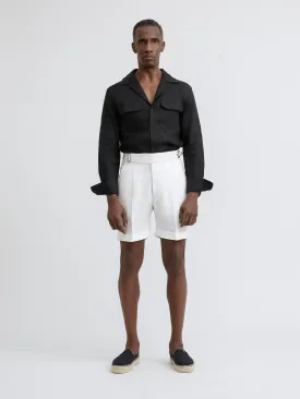 White Linen Gurkha Shorts